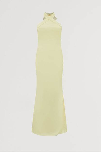 Cross Halter Neck Maxi Dress