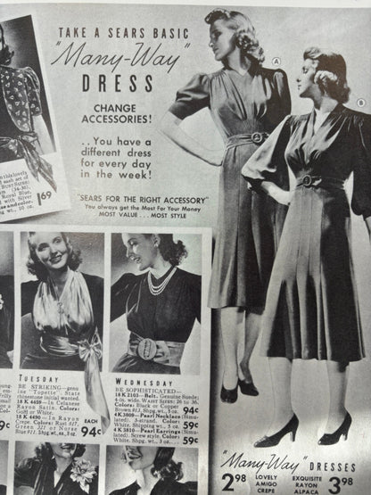 1940s Stanwyck Dress - Black