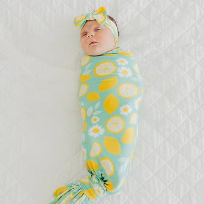 Knit Swaddle Blanket - Lemon