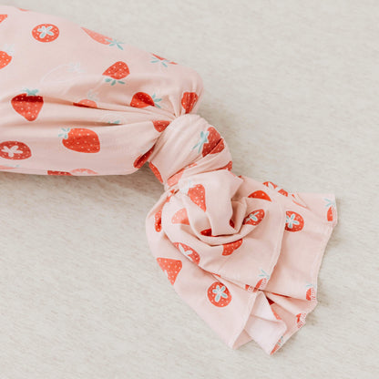Knit Swaddle Blanket - Strawberry