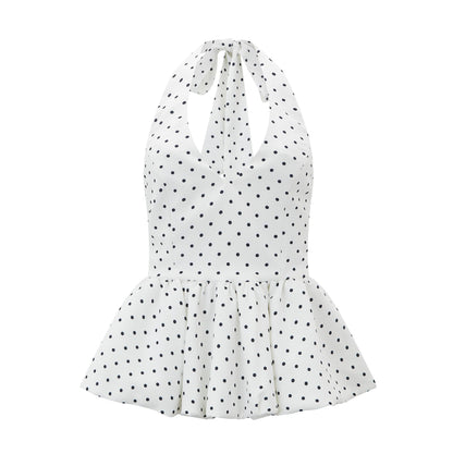 Polka Dot Peplum Top