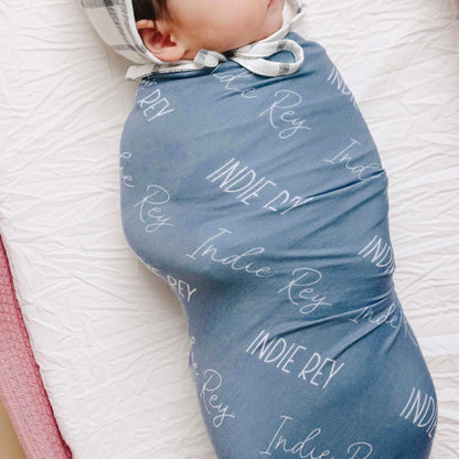 Personalized Baby Name Swaddle Blanket - Ocean