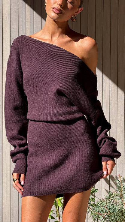 Lena Mini Dress - Chocolate