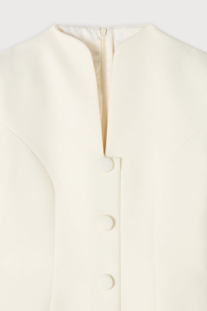 Cotton Mix Button Mini Dress