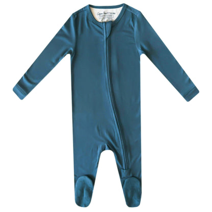 Zip-Up Footie Pajama - Steel