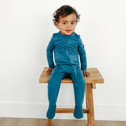 Zip-Up Footie Pajama - Steel