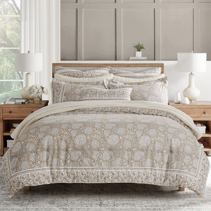 Levtex Home Adare Duvet Cover Set Duvets in Taupe Color