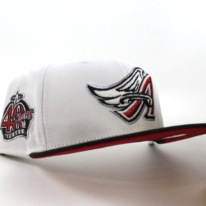 Anaheim Angels 40th Anniversary New Era 59Fifty Fitted Hat (White Black Red Under Brim)