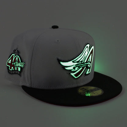 Anaheim Angels 40th Anniversary New Era 59Fifty Fitted Hat (White Black Red Under Brim)