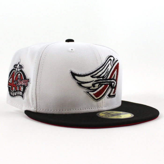 Anaheim Angels 40th Anniversary New Era 59Fifty Fitted Hat (White Black Red Under Brim)