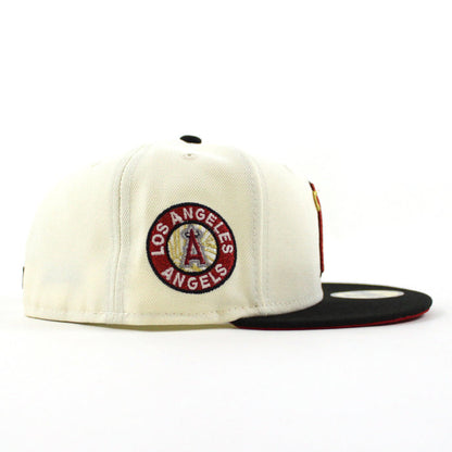 Anaheim Angels A City Connect New Era 59Fifty Fitted Hat (Chrome Black Scarlet Under Brim)