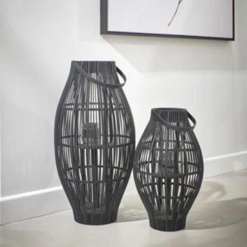 Aria Bamboo Lantern in Black reduced TODAY-Renaissance Design Studio