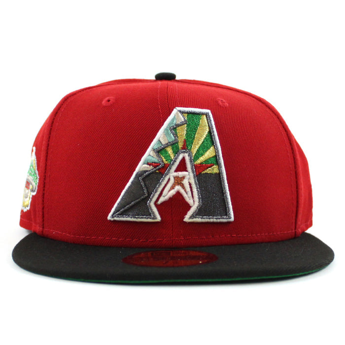 Arizona Diamondbacks 2001 World Series New Era 59Fifty Fitted Hat (Scarlet Black Green Under Brim)