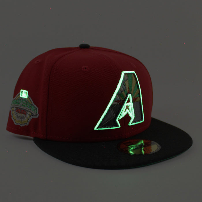 Arizona Diamondbacks 2001 World Series New Era 59Fifty Fitted Hat (Scarlet Black Green Under Brim)