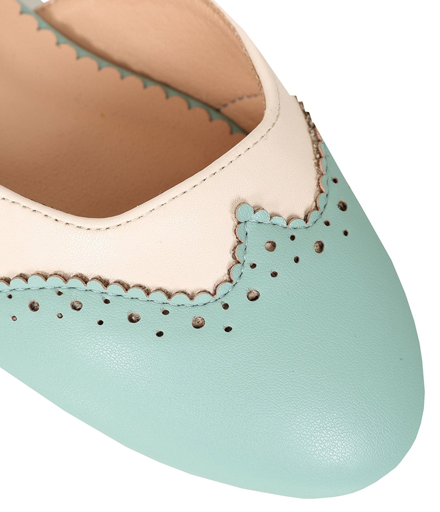 Banned Mint & White Dancemates Leatherette Flats
