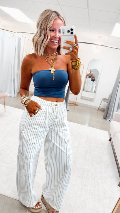 Basic Bandeau Top- Dark Denim