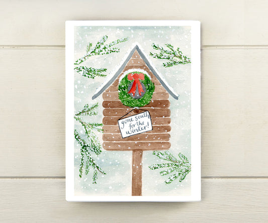 Bird House Holiday Card