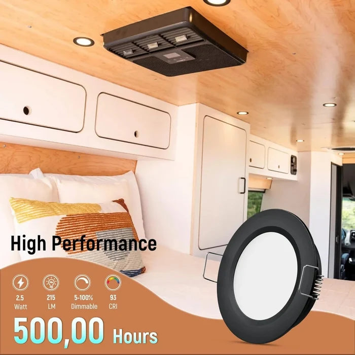 cool white LED ceiling downlight shown plainly