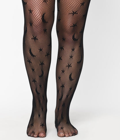 Black Celestial Fishnet Tights
