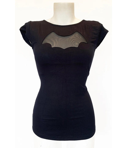 Bonsai Kitten Black Bat Cutout Top