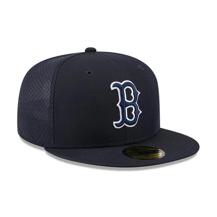 Pictured is this MLB Batting Practice 2026 Boston Red Sox 59FIFTY Fitted cap in navy. 3