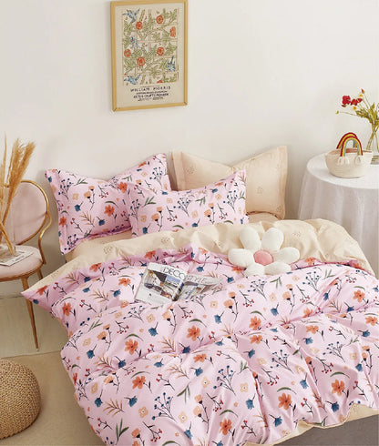 Botanist 5 Piece Bedding Set Microfiber 120 gsm-Pink - DLB Furniture