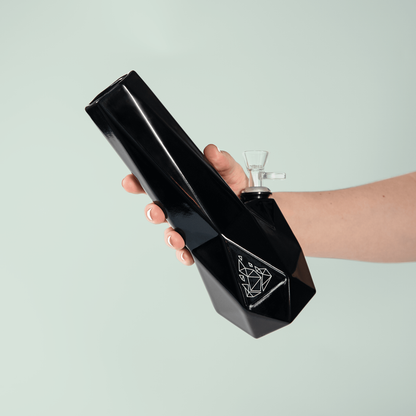 brnt designs hexagon ceramic bong water pipe black