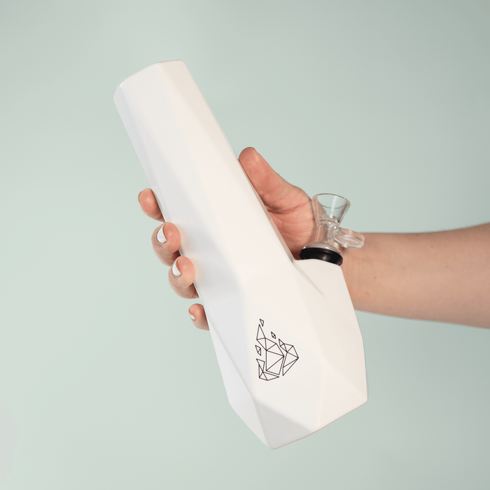 brnt designs hexagon ceramic bong water pipe white