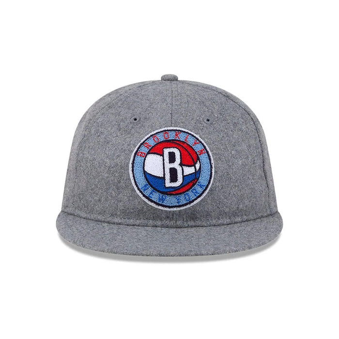 Pictured is this NBA Chenille Woven Brooklyn Nets Retro Crown 9FIFTY cap in grey. 4