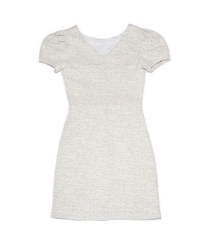 By Debra Girls Mia Ivory/Gold/Silver Puff Sleeve Sheath Dress Girls Special Dresses By Debra