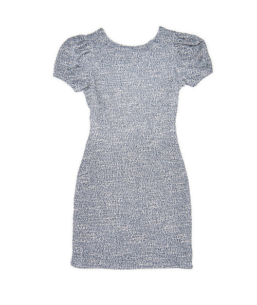 By Debra Girls Mia Navy/White Puff Sleeve Sheath Dress Girls Special Dresses By Debra Navy Y/XS (6X)