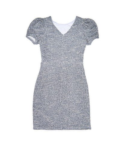 By Debra Girls Mia Navy/White Puff Sleeve Sheath Dress Girls Special Dresses By Debra