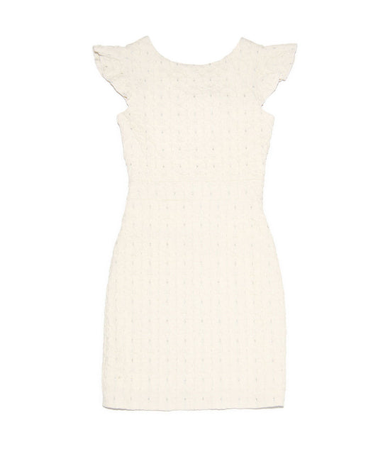 By Debra Girls Milly Ivory/Silver Flutter Sleeve Sheath Dress Girls Special Dresses By Debra Ivory Y/XS (6X)