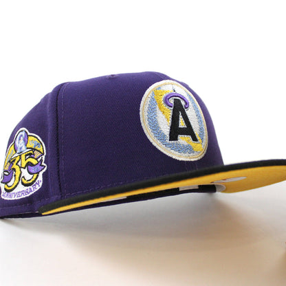 California Angels 35th Anniversary New Era 59Fifty Fitted Hat (Purple Black Gold UNDER BRIM)