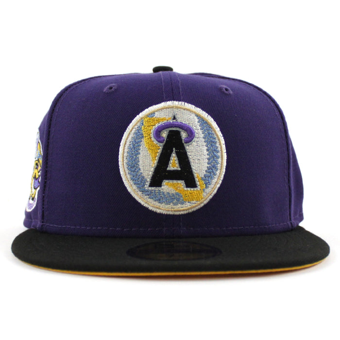 California Angels 35th Anniversary New Era 59Fifty Fitted Hat (Purple Black Gold UNDER BRIM)