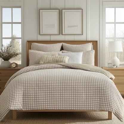 Camden Gingham Stitch Comforter Set