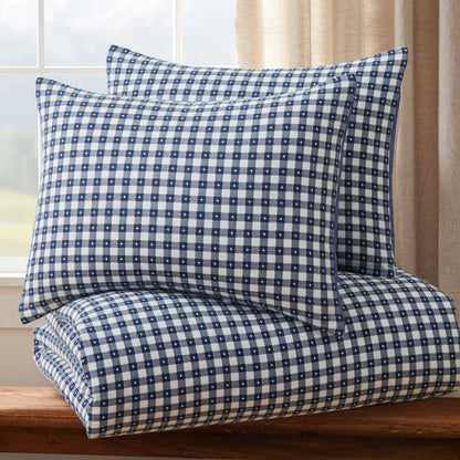 Camden Gingham Stitch Navy Duvet Cover Set