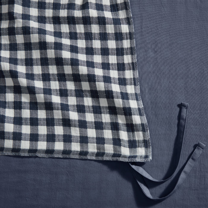 Camden Gingham Stitch Navy Duvet Cover Set