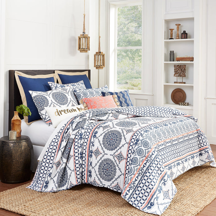 Levtex Home Caperoad Embroidered Pillow with Tassels Decorative Pillows