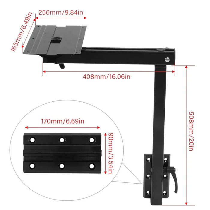 adjustable caravan swivel table black 50kg for kitchen or dining setups