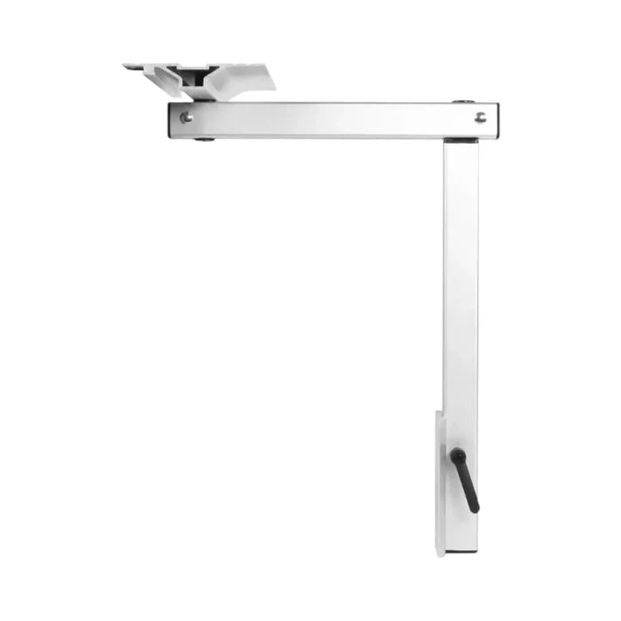 lightweight silver caravan table adjustable height and full rotation design