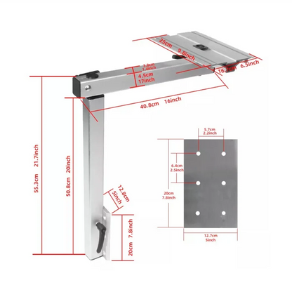 rv silver swivel aluminum table with adjustable height and 360 rotation