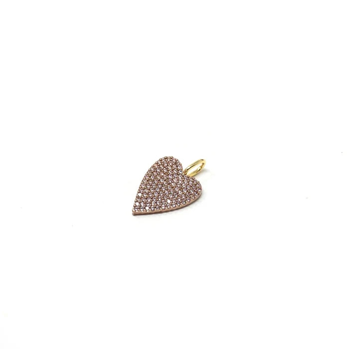 Moody Heart Gold W/ Pink Crystals