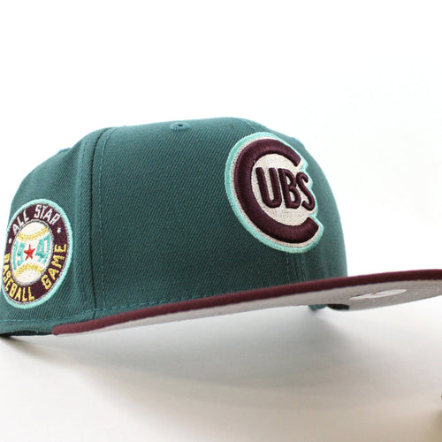 Chicago Cubs 1947 All Star Game New Era 59Fifty Fitted Hat (Pine Green Maroon Gray Under Brim)