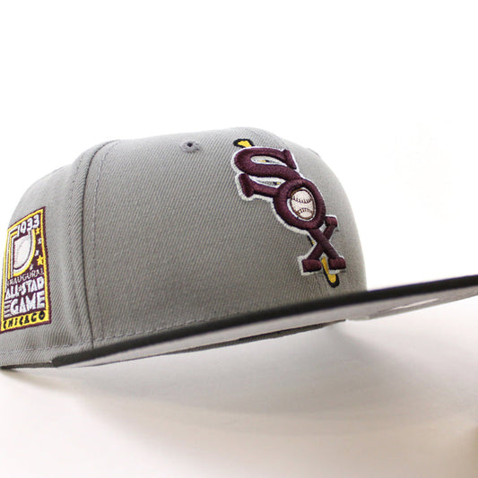 Chicago White Sox 1933 All Star Game New Era Fitted 59Fifty Hat (Misty Black Gray Under Brim)