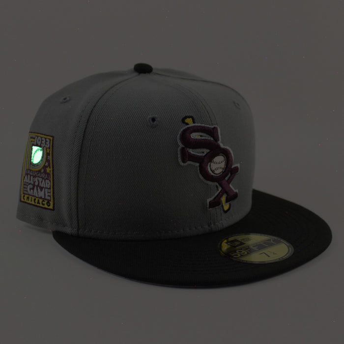 Chicago White Sox 1933 All Star Game New Era Fitted 59Fifty Hat (Misty Black Gray Under Brim)