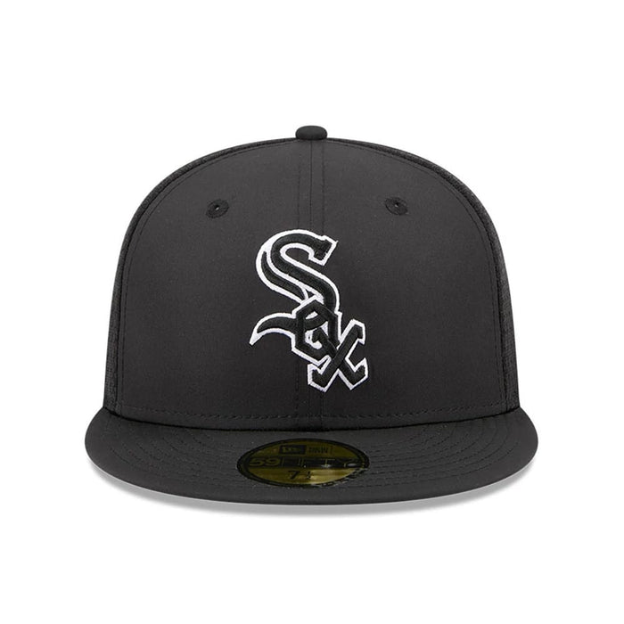 Pictured is this MLB Batting Practice 2026 Chicago White Sox 59FIFTY Fitted cap in black. 2