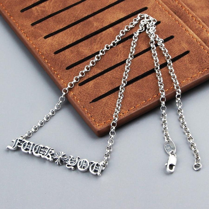 Chrome Hearts Fuck You Necklace – necklace front view