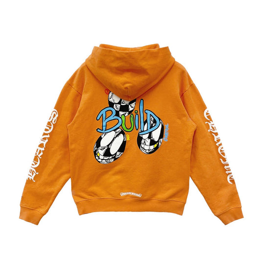 Authentic Chrome Hearts Chrome Hearts Matty Boy Vanity Orange Pullover Hoodie – front view