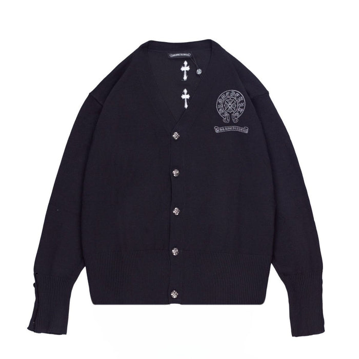 Chrome Hearts Multiple Cross Logo Cardigan Black – hoodie front view